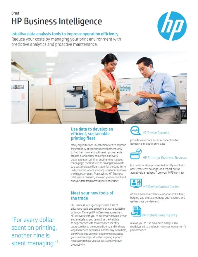 HP, Business Intelligence, Brochure, HP, Hewlett Packard, Allied Document Solutions & Services