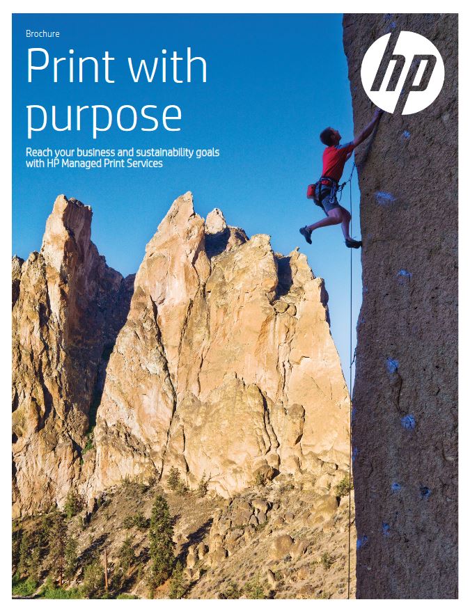 HP, Print With Purpose, MPS Brochure, Cover, HP, Hewlett Packard, Allied Document Solutions & Services