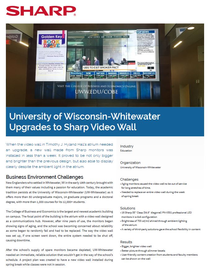 University Wisconsin, Video Wall, Case Study, education, Allied Document Solutions & Services