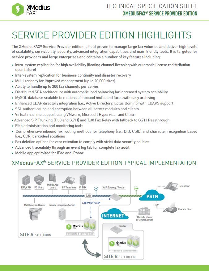 Xmedius Fax Service Provider Edition Brochure, XMedius Fax, Allied Document Solutions & Services